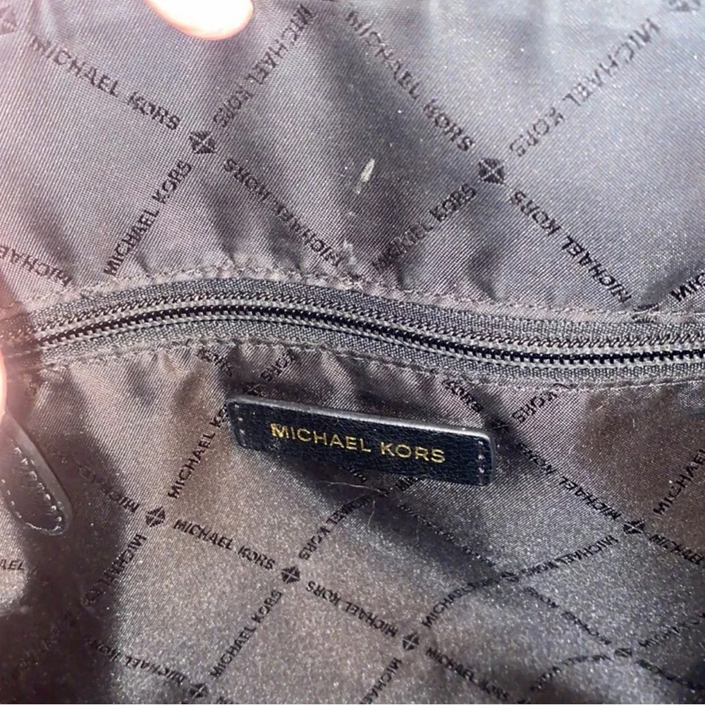 Michael Kors Ellis Black Satchel with Gold Accents - Picture 4 of 5